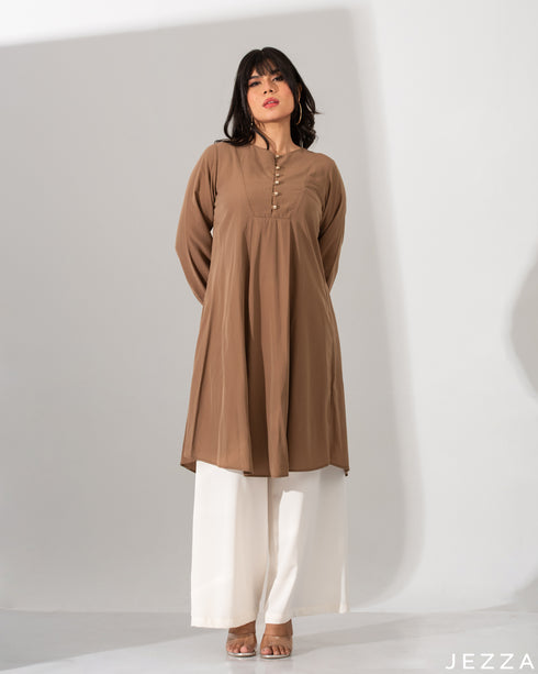 Sleek Buttoned Placket Top 60813